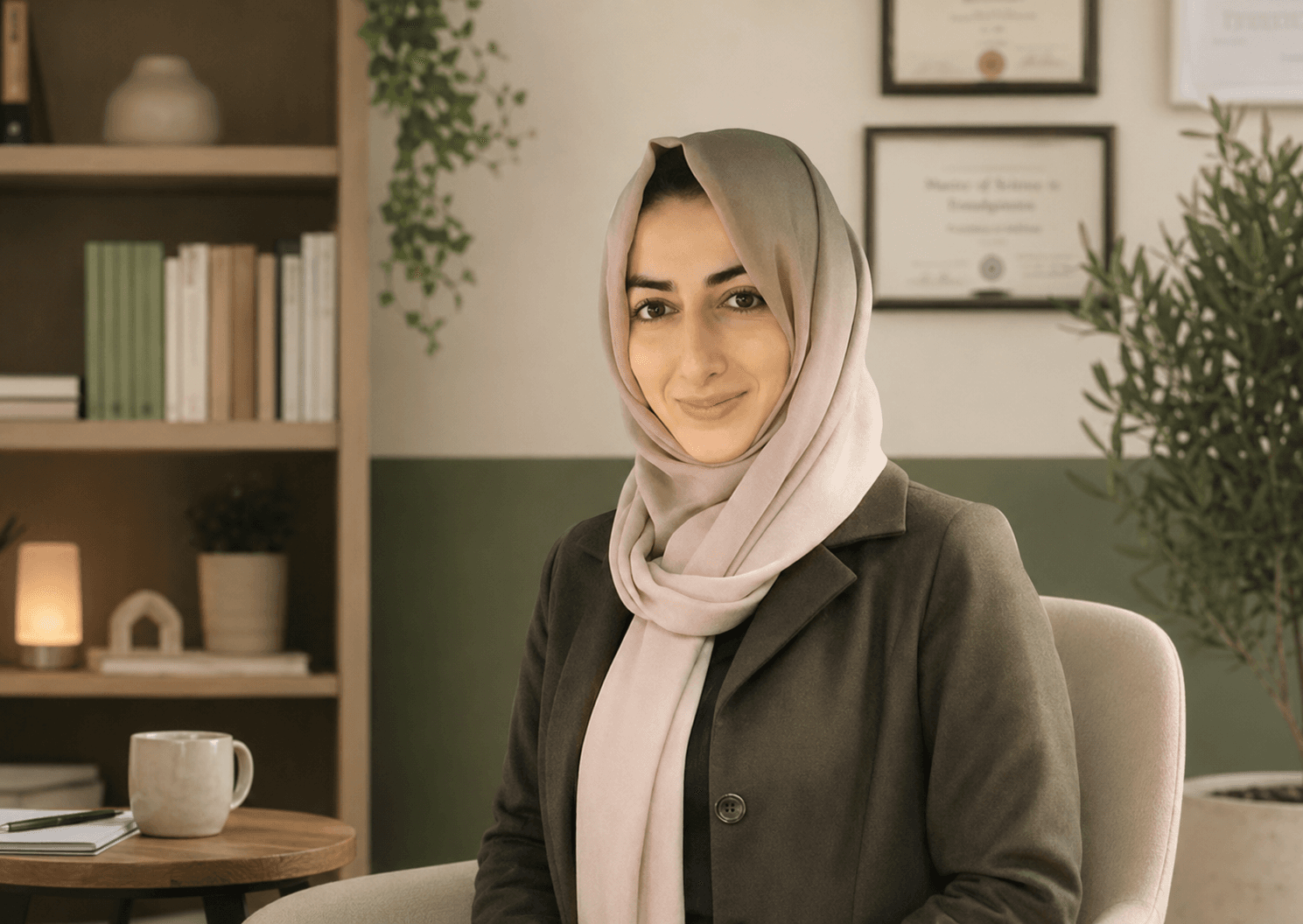 الأخصائية النفسية في WellSight داخل عيادتها في هلسنكي