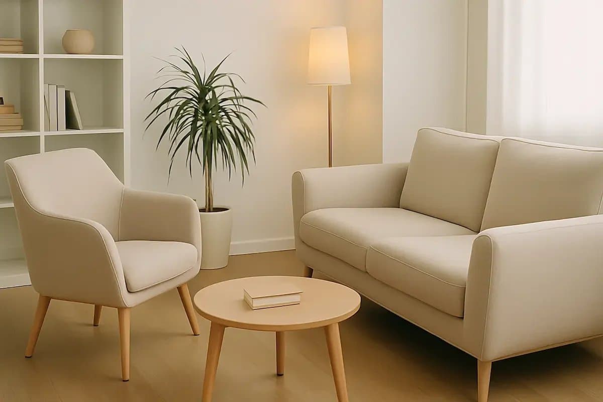 The calm, comfortable therapy room at WellSight's Helsinki practice